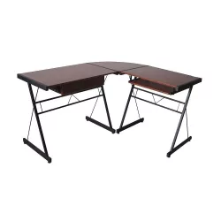 L-shaped desk - dark brown