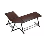 L-shaped desk - dark brown