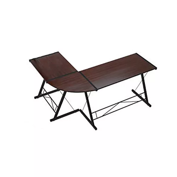 L-shaped desk - dark brown
