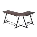 L-shaped desk - dark brown