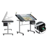 Adjustable Drafting Table with Glass Top