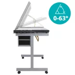 Adjustable Drafting Table with Glass Top
