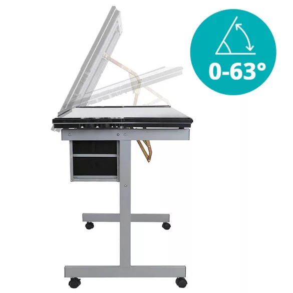 Adjustable Drafting Table with Glass Top