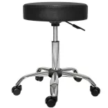 Rolling Cosmetic Chair with Adjustable Height - Black