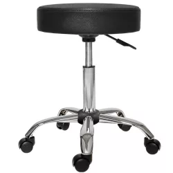 Rolling Cosmetic Chair with Adjustable Height - Black