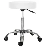 Rolling Cosmetic Chair with Adjustable Height - White