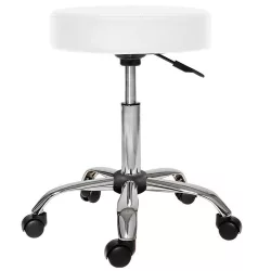 Rolling Cosmetic Chair with Adjustable Height - White