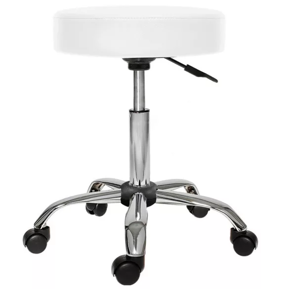 Rolling Cosmetic Chair with Adjustable Height - White