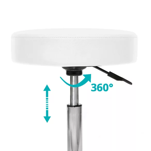 Rolling Cosmetic Chair with Adjustable Height - White