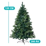3D Artificial Christmas Tree with Metal Base, Multiple Sizes - 120 cm