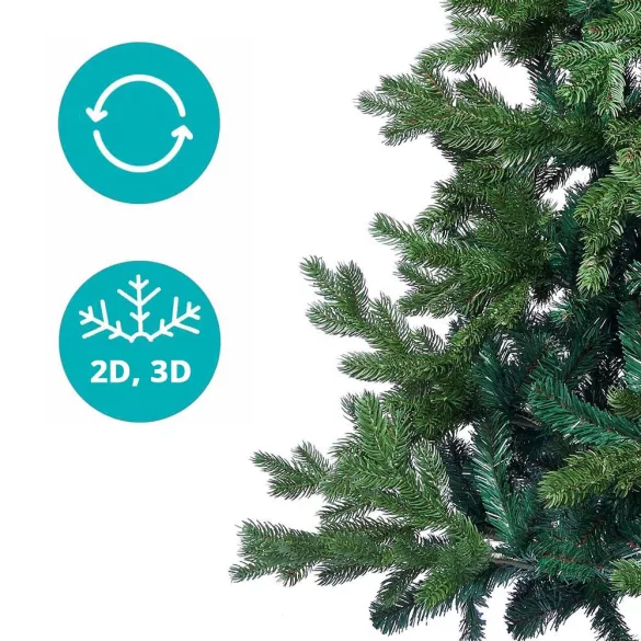 3D Artificial Christmas Tree with Metal Base, Available in Multiple Sizes - 180 cm