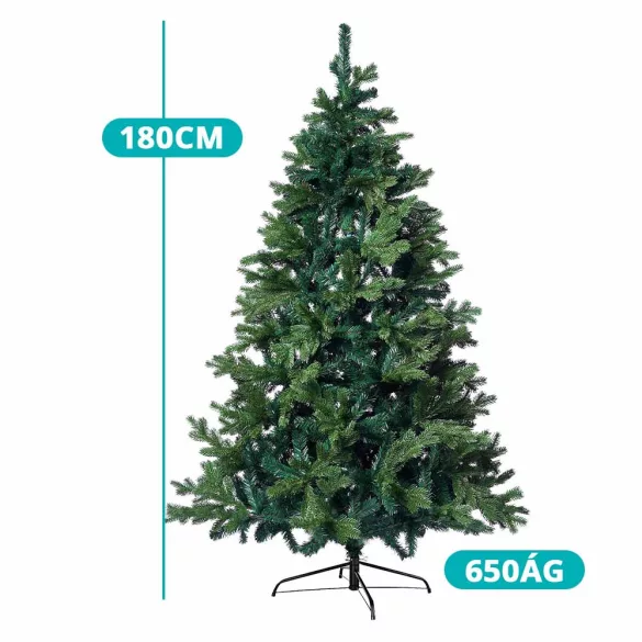 3D Artificial Christmas Tree with Metal Base, Available in Multiple Sizes - 180 cm