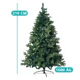 3D Artificial Christmas Tree with Metal Base, Multiple Sizes - 210 cm