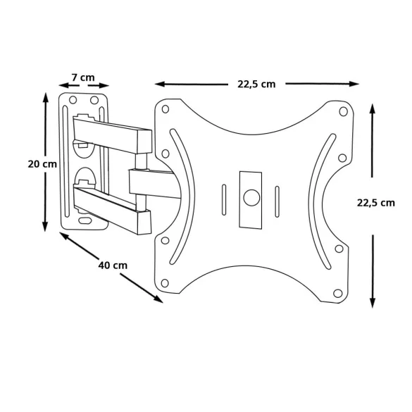 Wall-Mounted, Foldable TV Bracket, 14-42"