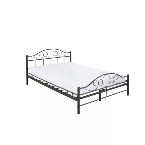 Mimi metal bed frame with a free slatted base in various sizes and colors - Black 160x200cm