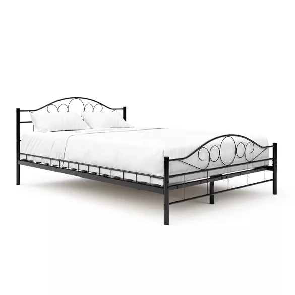 Mimi metal bed frame with a free slatted base in various sizes and colors - Black 160x200cm