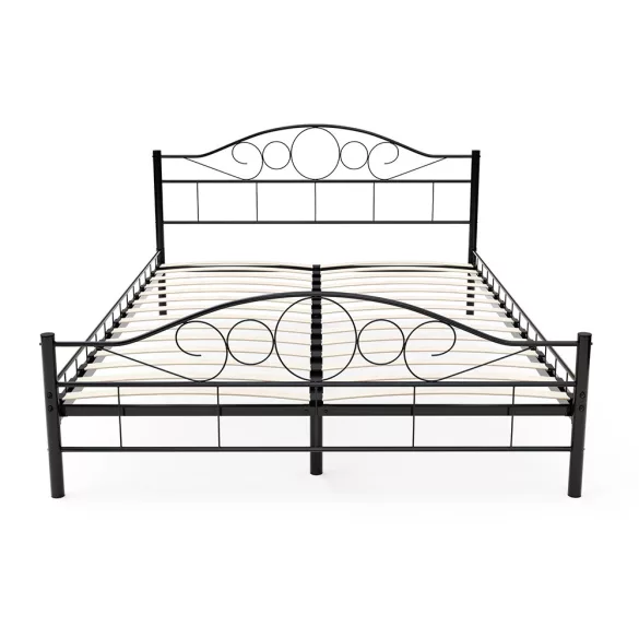 Mimi metal bed frame with a free slatted base in various sizes and colors - Black 160x200cm