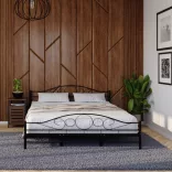 Mimi metal bed frame with a free slatted base in various sizes and colors - Black 160x200cm