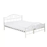 Mimi metal bed frame with a free slatted base in various sizes and colors - White 160x200cm