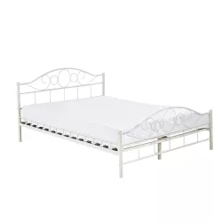   Mimi metal bed frame with a free slatted base in various sizes and colors - White 160x200cm