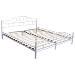 Mimi metal bed frame with a free slatted base in various sizes and colors - White 160x200cm