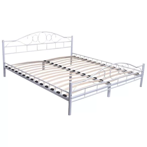 Mimi metal bed frame with a free slatted base in various sizes and colors - White 160x200cm
