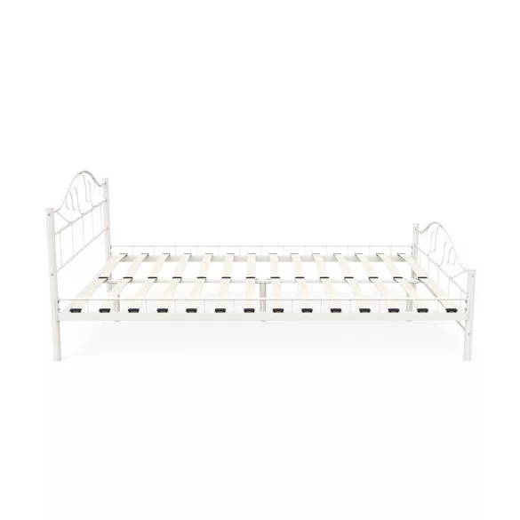 Mimi metal bed frame with a free slatted base in various sizes and colors - White 160x200cm