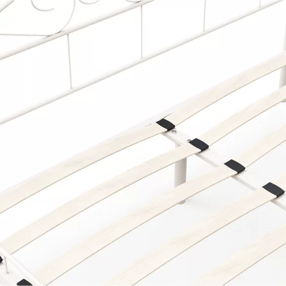 Mimi metal bed frame with a free slatted base in various sizes and colors - White 160x200cm