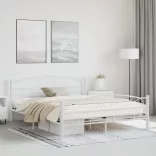 Mimi metal bed frame with a free slatted base in various sizes and colors - White 160x200cm