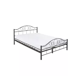   Mimi metal bed frame with a free slatted base available in multiple sizes and colors - Black 140x200cm