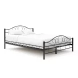 Mimi metal bed frame with a free slatted base available in multiple sizes and colors - Black 140x200cm