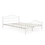 Mimi metal bed frame with a free slatted base available in multiple sizes and colors - White 140x200cm
