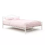 Mimi metal bed frame with a free slatted base available in multiple sizes and colors - White 140x200cm
