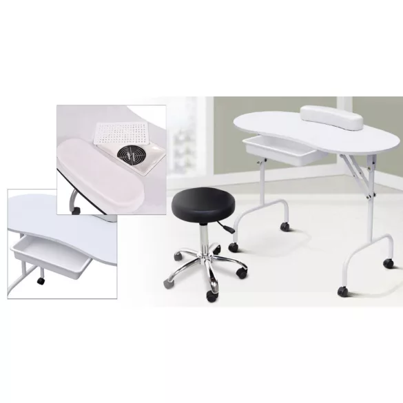 Portable manicure table with gift bag, 2 types - with fan