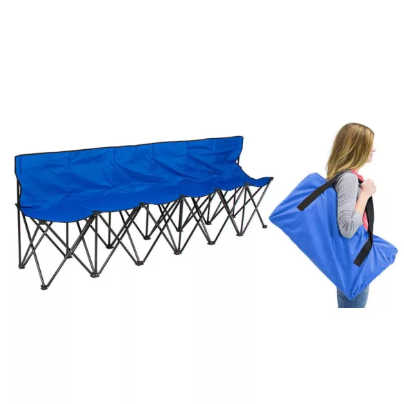 Foldable portable bench with a free carrying bag, for 6 people