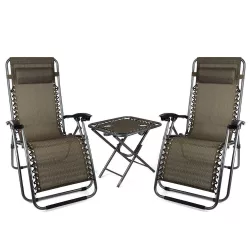 2 pcs zero gravity garden chair with table