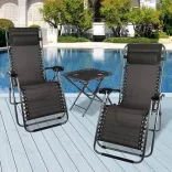 2 pcs zero gravity garden chair with table