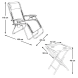 2 pcs zero gravity garden chair with table