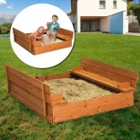 Wooden Sandbox with Convertible Roof