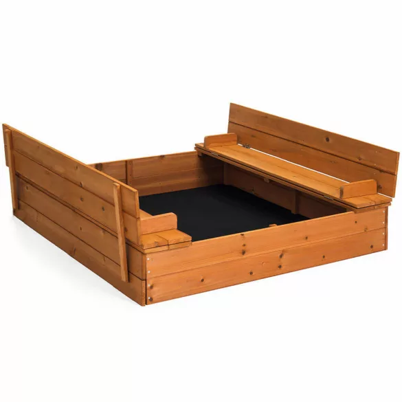 Wooden Sandbox with Convertible Roof