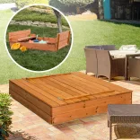 Wooden Sandbox with Convertible Roof