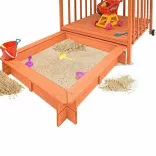 Wooden Playhouse with Sandbox and Canopy