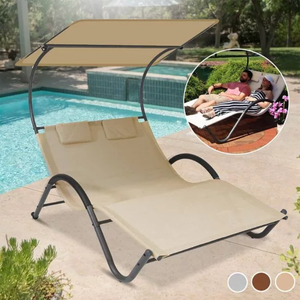 2-person DELUX sun lounger in 3 colors - beige