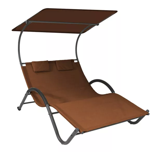 2-person DELUX sun lounger in 3 colors - dark brown