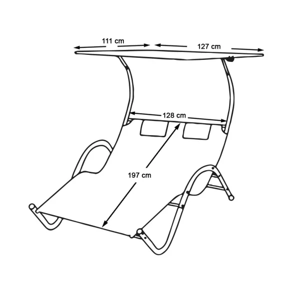 2-person DELUX sun lounger in 3 colors - dark brown