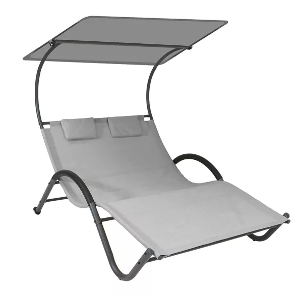 2-person DELUX sun lounger in 3 colors - gray
