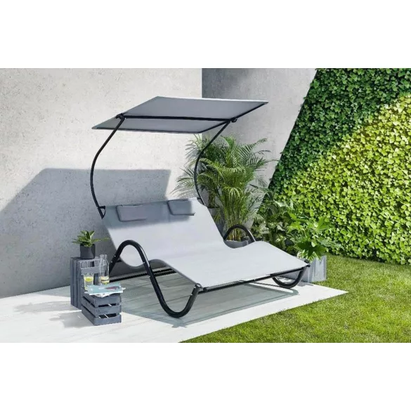 2-person DELUX sun lounger in 3 colors - gray