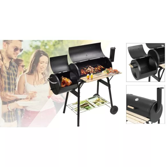 2in1 Charcoal BBQ Grill and Smoker