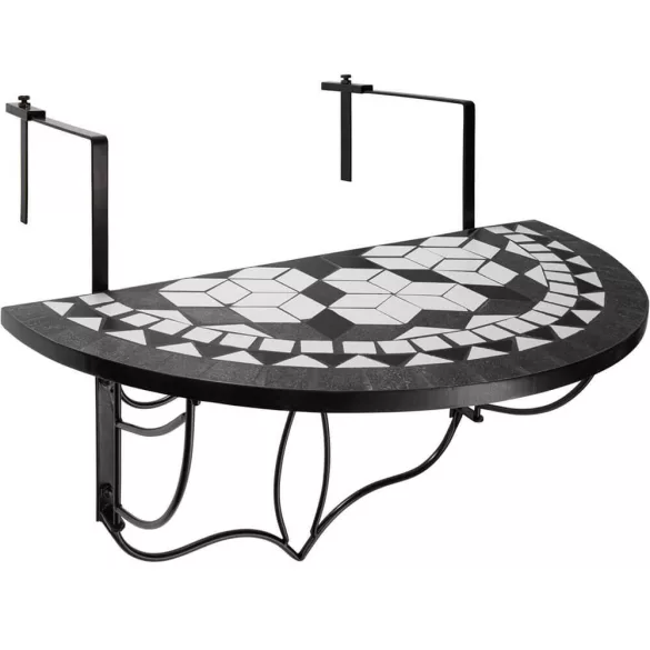 Folding Balcony Table in 2 Colors - Black