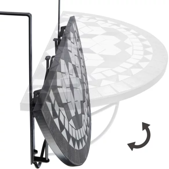 Folding Balcony Table in 2 Colors - Black